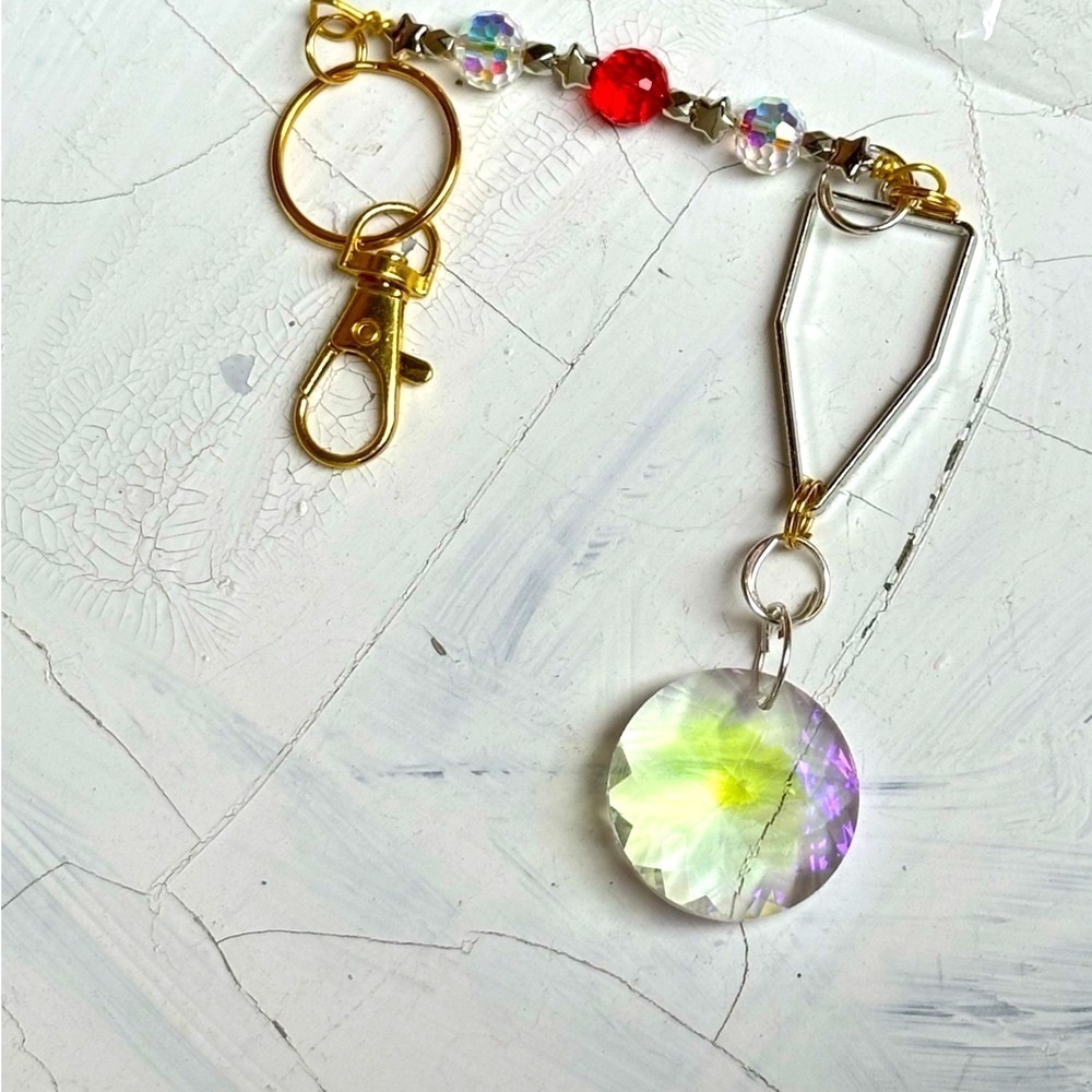 Crystal prism Rainbow Glass Purse Charm Suncatcher Handbag window Ornament decor